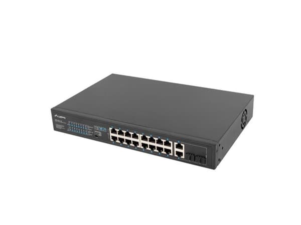 Lanberg Switch rack 19" POE+ 16x 100MB /2x COMBO GIGABIT ETHERNET 150W