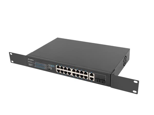 Lanberg Switch rack 19" POE+ 16x 100MB /2x COMBO GIGABIT ETHERNET 150W