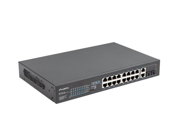 Lanberg Switch rack 19" POE+ 16x 100MB /2x COMBO GIGABIT ETHERNET 150W