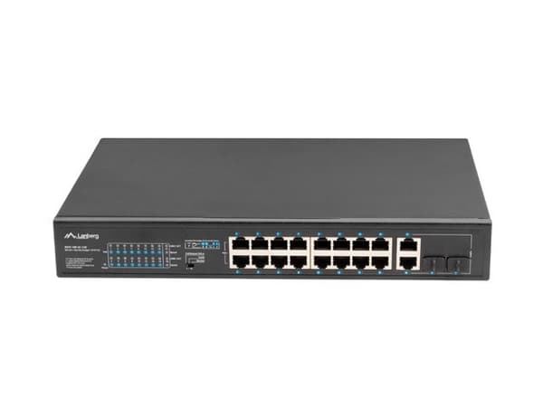 Lanberg Switch rack 19" POE+ 16x 100MB /2x COMBO GIGABIT ETHERNET 150W