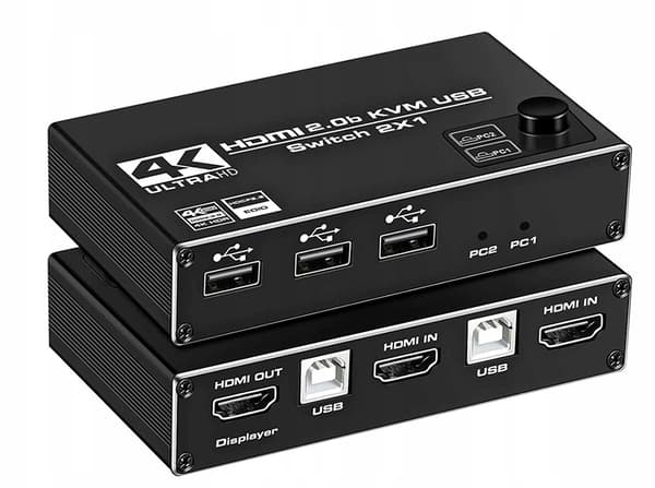 KVM Switch HDMI 2.0 USB Switch 4K/60Hz 3xUSB