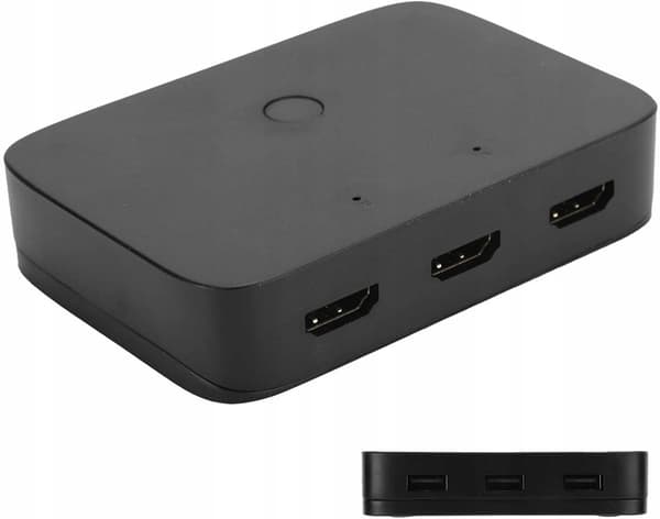 KVM-kytkin HDMI 2x1 kytkin 3xUSB +2 HDMI-KAAPELI