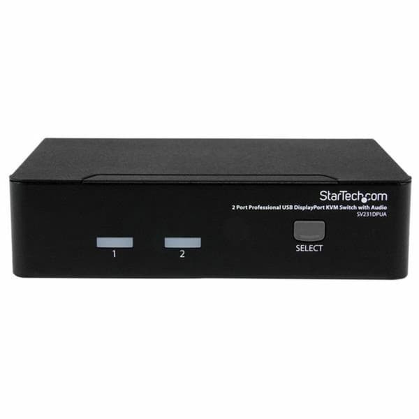 KVM -kontakt med 2 porte Startech SV231DPUA Sort