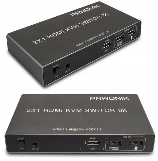 KVM-KONSOL HDMI 2.1 Switch Switch 4K 120Hz 8K 2 DATORER - 1 MONITOR