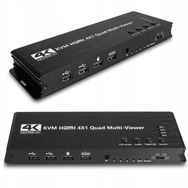 HDMI KVM SWITCH 4x1 SPLITTER 4xUSB MULTVIEWER