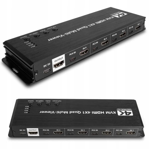HDMI KVM SWITCH 4x1 SPLITTER 4xUSB MULTVIEWER