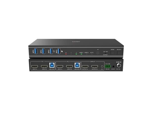 Lindy 39314, 4096 x 2160 piksler, 4K Ultra HD, Sort