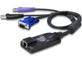 ATEN USB VGA KVM-adapter för virtuell media med stöd för smartkort, USB, USB, VGA, Svart, Blå, Lila, RJ-45, 2 x USB Type A, 1 x HDB-15