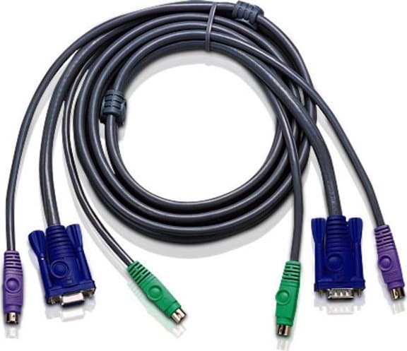 ATEN 2L-1003P/C - Tangentbords-/video-/muskabel - PS/2, HD-15 (VGA) (hane) till PS/2, HD-15 (VGA) - 3 m - för MasterView CS-124A, CS-172; MasterView