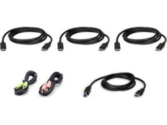 Zestaw kabli KVM ATEN 2L-7D02UDPX6 1,8 M USB DisplayPort Triple Display, zwart, 1,8 m