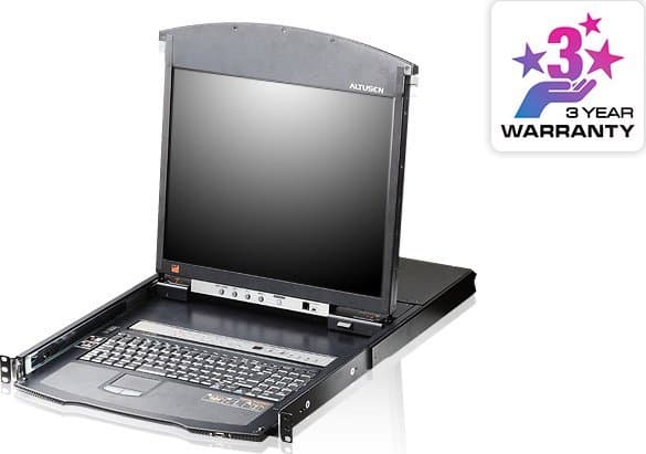 ATEN KL1516AiM - KVM-konsol med omkopplare för tangentbord/video/mus - kan monteras i rack - 1280 x 1024 Svart