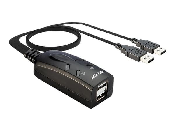 Lindy 2 Port USB KM Switch - Tastatur/mus-switch - 2 x USB - stasjonær
