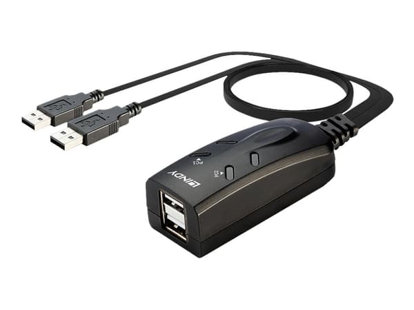 Lindy 2 Port USB KM Switch - Tastatur/mus-switch - 2 x USB - stasjonær