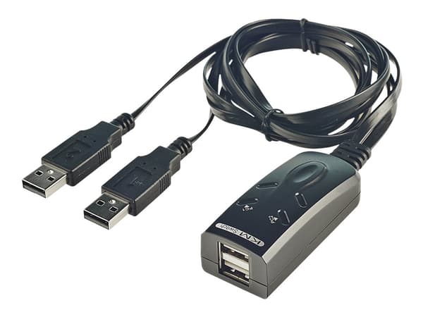 Lindy 2 Port USB KM Switch - Tastatur/mus-switch - 2 x USB - stasjonær Sort