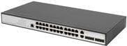 DIGITUS DN-80221-3 - Kytkin - hallittu - 24 x 10/100/1000 + 2 x 10/100/1000/SFP (Uplink) + 2 x SFP (mini-GBIC) (Uplink) - Pöytäkone, telineeseen asenn musta, Harmaa