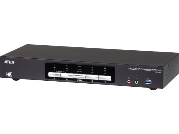 ATEN CS1944DP-AT-G, 4096 x 2160 piksler, Ethernet/bredbåndsforbindelse, 4K Ultra HD, 6,125 W, Sort Sort
