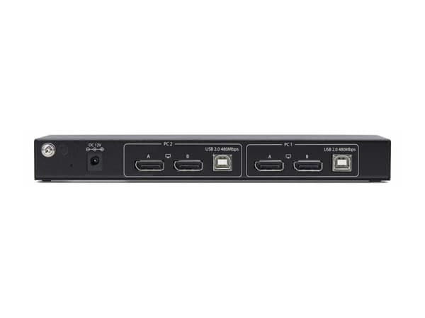 StarTech.com 2-Port Dual-Monitor DP KVM Switch w/Video Matrix, 4K 60Hz - KVM / lyd / USB-svitsj - 2 x KVM/lyd/USB - 1 lokalbruker - stasjonær - TAA-s