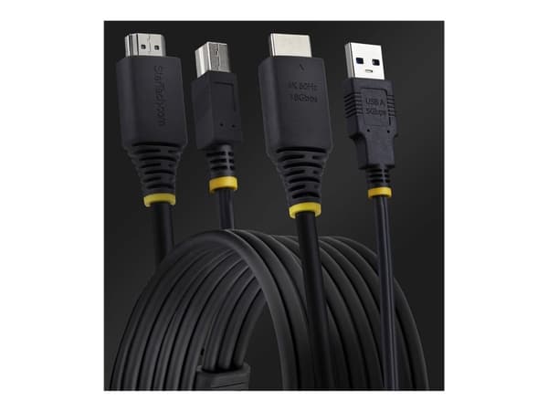 StarTech.com 1,8 m KVM-kabel med HDMI och USB 5 Gbps, 4K 60 Hz, HDMI 2.0 och USB-kombokabel för KVM-switchar, 1,8 m, USB, USB, HDMI, Svart, HDMI + US