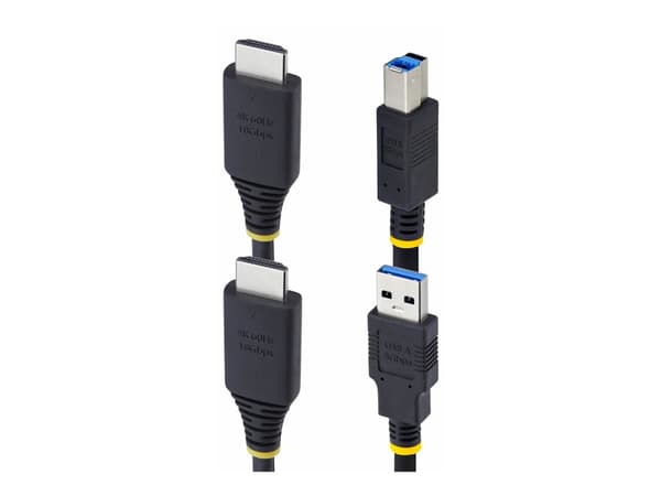 StarTech.com 10ft (3m) HDMI and USB 5Gbps KVM Cable, 4K 60Hz, HDMI 2.0 and USB Combo Cable for KVM Switches, 3.1 m, USB, USB, HDMI, Black, HDMI + USB