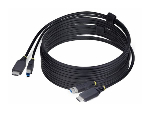 StarTech.com 10ft (3m) HDMI and USB 5Gbps KVM Cable - Tangentbords-/video-/muskabel - HDMI, USB typ A (hane) till HDMI, USB Type B (hane) - 3 m - 4K6