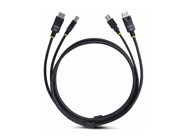 StarTech.com 3 m DisplayPort och USB 5 Gbps KVM-kabel, 4K 60 Hz, DP 1.2 och USB-kombokabel för KVM-switchar, 3,1 m, USB, USB, HDMI, Svart, DisplayPor