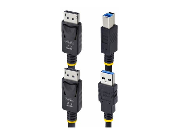 StarTech.com 3 m DisplayPort och USB 5 Gbps KVM-kabel, 4K 60 Hz, DP 1.2 och USB-kombokabel för KVM-switchar, 3,1 m, USB, USB, HDMI, Svart, DisplayPor