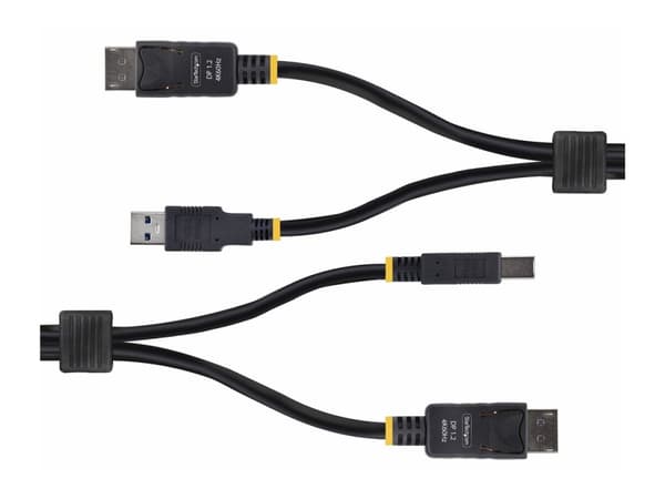 StarTech.com 3 m DisplayPort och USB 5 Gbps KVM-kabel, 4K 60 Hz, DP 1.2 och USB-kombokabel för KVM-switchar, 3,1 m, USB, USB, HDMI, Svart, DisplayPor