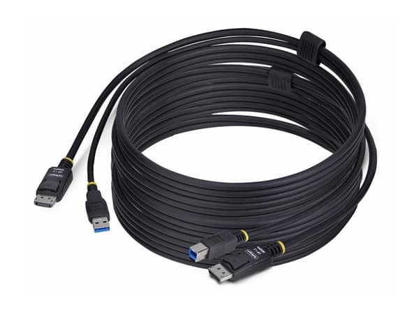 StarTech.com 3 m DisplayPort och USB 5 Gbps KVM-kabel, 4K 60 Hz, DP 1.2 och USB-kombokabel för KVM-switchar, 3,1 m, USB, USB, HDMI, Svart, DisplayPor