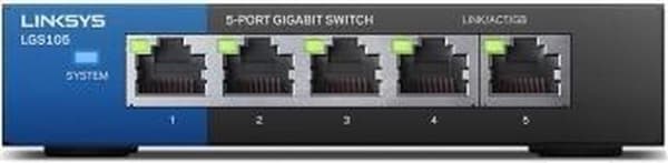 Linksys Business LGS105 - Kytkin - ilman valvontaa - 5 x 10/100/1000 - pöytäkone - AC 100/230 V