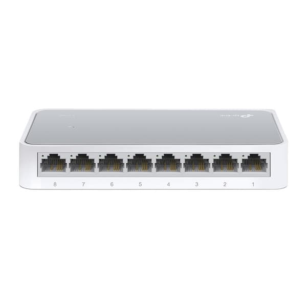 TP-Link TL-SF1008D 8-Port 10/100 Mbps Desktop Switch - Switch - 8 x 10/100 - Desktop Hvid