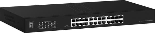 LevelOne Switch 24x GE GEU-2431 19\" Rack Mount Kit Unmanaged Gigabit Ethernet (10/100/1000) 1U Sort (GEU-2431) Sort