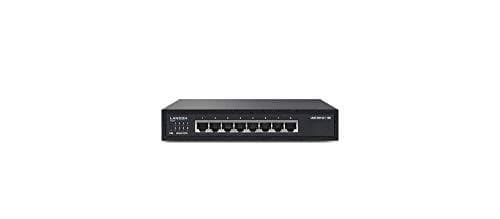 LANCOM GS-1108, Unmanaged Gigabit Ethernet Switch, 8 porte (10/100/1000 MBit/s), lydløs takket være blæserløst design, integreret strømforsyning