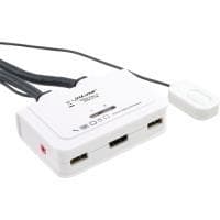 InLine® KVM Switch, 2-tie, HDMI, USB, äänellä, integroitu. Kaapeli (62612I) musta, Valkoinen
