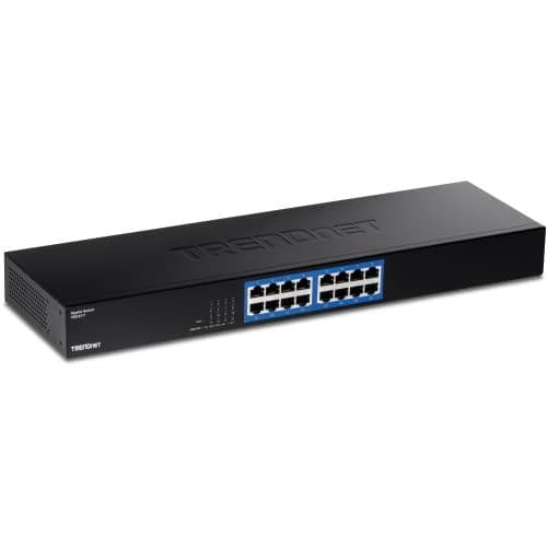 TRENDnet TEG S17 - Kytkin - 16 x 10/100/1000 - telineeseen kiinnitettävä
