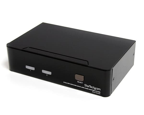 StarTech.com 2-porttinen DVI USB KVM -kytkin ääni- ja USB 2.0 -keskittimellä