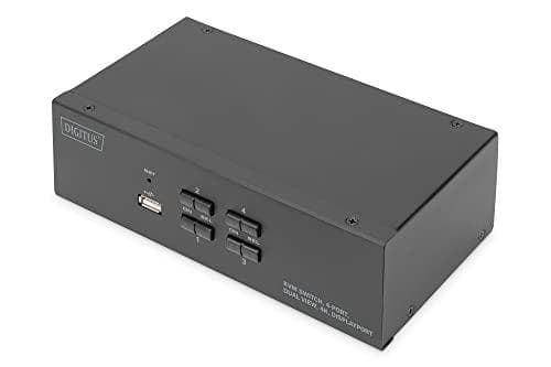 DIGITUS - KVM-/Audio-/USB-kytkin - 4 x KVM-porttia - 1 paikallinen käyttäjä - Pöytäkone (DS-12882)