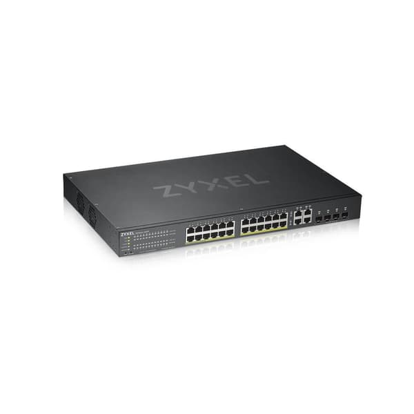 Zyxel GS1920-24HPv2 - 24-Port Gigabit Ethernet Smart Managed PoE+ Switch med 375 Watt Budget og 4 Gigabit Combo Porte og Hybrid Cloud Mode