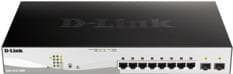 D-Link DGS 1210-10MP - Switch - L2+ - Smart - 8 x 10/100/1000 (PoE+) + 2 x Gigabit SFP - Desktop, rackmonterbar - PoE+ (130W)