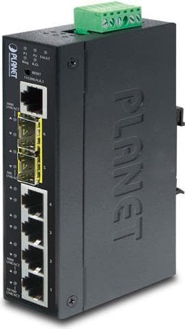 PLANET IGS-5225-4T2S - Switch - L2+ - hanterad - 4 x 10/100/1000 + 2 x SFP - DIN-skena monterbar - AC 24 V / DC 12 - 48 V (IGS-5225-4T2S)