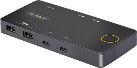 StarTech.com 2-ports USB-C KVM-switch, en 4K 60Hz HDMI-skærm, 100W strømforsyningsgennemgang til enhver bærbar/tablet, USB-drevet, USB Type-C/USB4/Thu