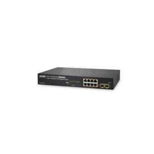 PLANET GS-4210-8P2S - Switch - L4 - administreret - 8 x 10/100/1000 (PoE+) + 2 x SFP - rackmonterbar - PoE+ (GS-4210-8P2S) Blå