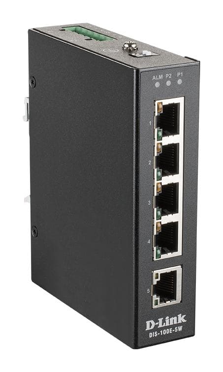 D-Link DIS-100E-5W verkkokytkin Hallitsematon L2 Fast Ethernet (10/100) Musta