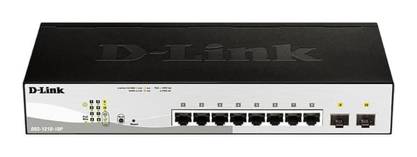 D-Link 10-ports Gigabit PoE inkl. 2 Combo Switch Sort