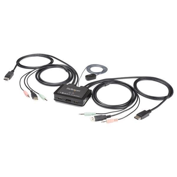 StarTech.com SV211DPUA4K USB DisplayPort KVM-kytkin (tukee 3,5 mm:n ääntä, DisplayPort 1.2, USB-virtalähde, käyttöjärjestelmästä riippumaton) - KVM/Au