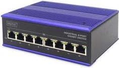 DIGITUS Professional DN-651119 Industriel - Switch - uadministreret - 8 x 10/100/1000 - DIN-skinne monteres - DC (DN-651119) Sort, Blå