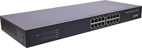InLine® Gigabit Network Switch 16-ports, 1GBit/s, 48,26 cm (19"), metal, blæserløs (32311O)