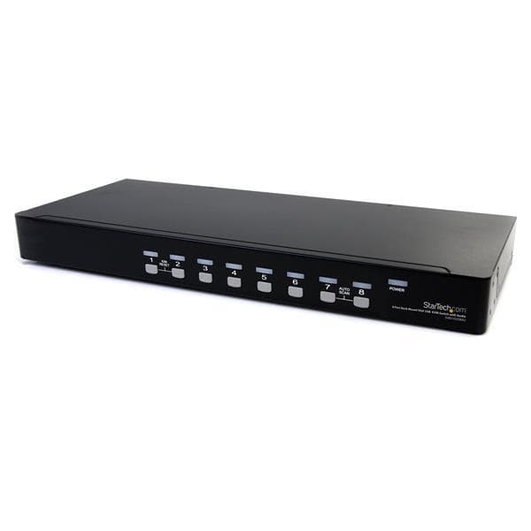 StarTech.com 8-portars rackmonterad USB VGA KVM-switch - 8-portars VGA-switch med ljud och OSD (On-Screen-Display) - KVM/Audio Switch - 8 x KVM/Audio