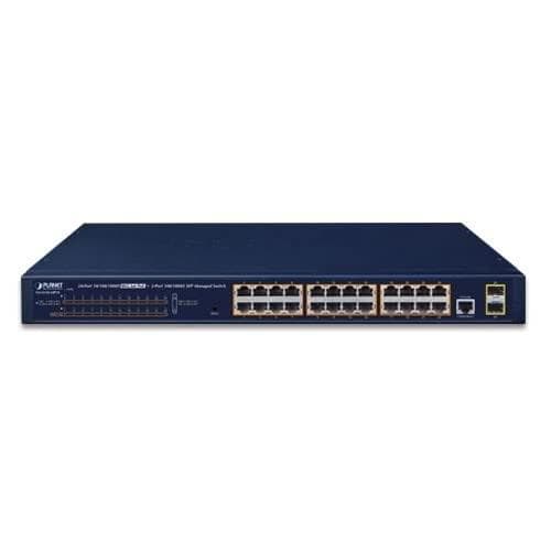 PLANET GS-4210-24P2S - Switch - administreret - 24 x 10/100/1000 (PoE+) + 2 x Gigabit SFP - rackmonterbar - PoE+ (GS-4210-24P2S)