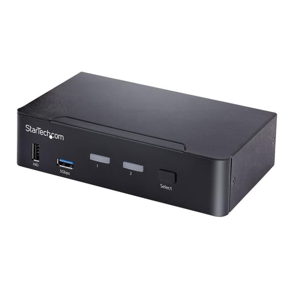 STARTECH.COM 2-porttinen USB C KVM -kytkin KVM-kytkin, jossa on 4K 60 Hz DisplayPort Thunderbolt 3/4 ja USB C DP Alt Mode Audio USB A -keskitin (SV231
