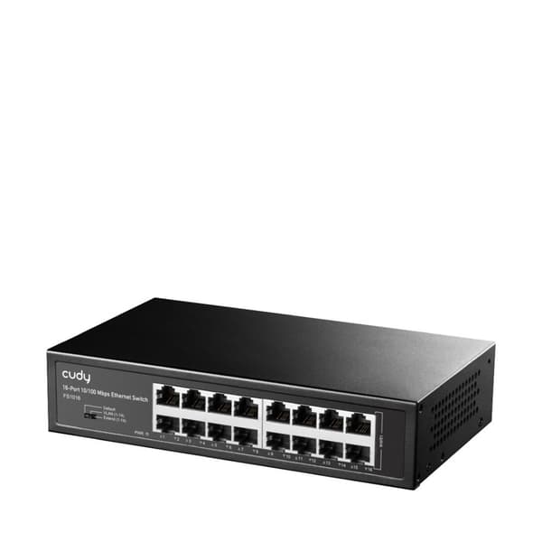 Cudy FS1016 nätverksswitch Fast Ethernet (10/100) Svart